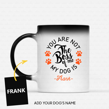Personalized Dog Gift Idea - The Boss Of Me Orange Paws For Dog Lovers - Color Changing Mug